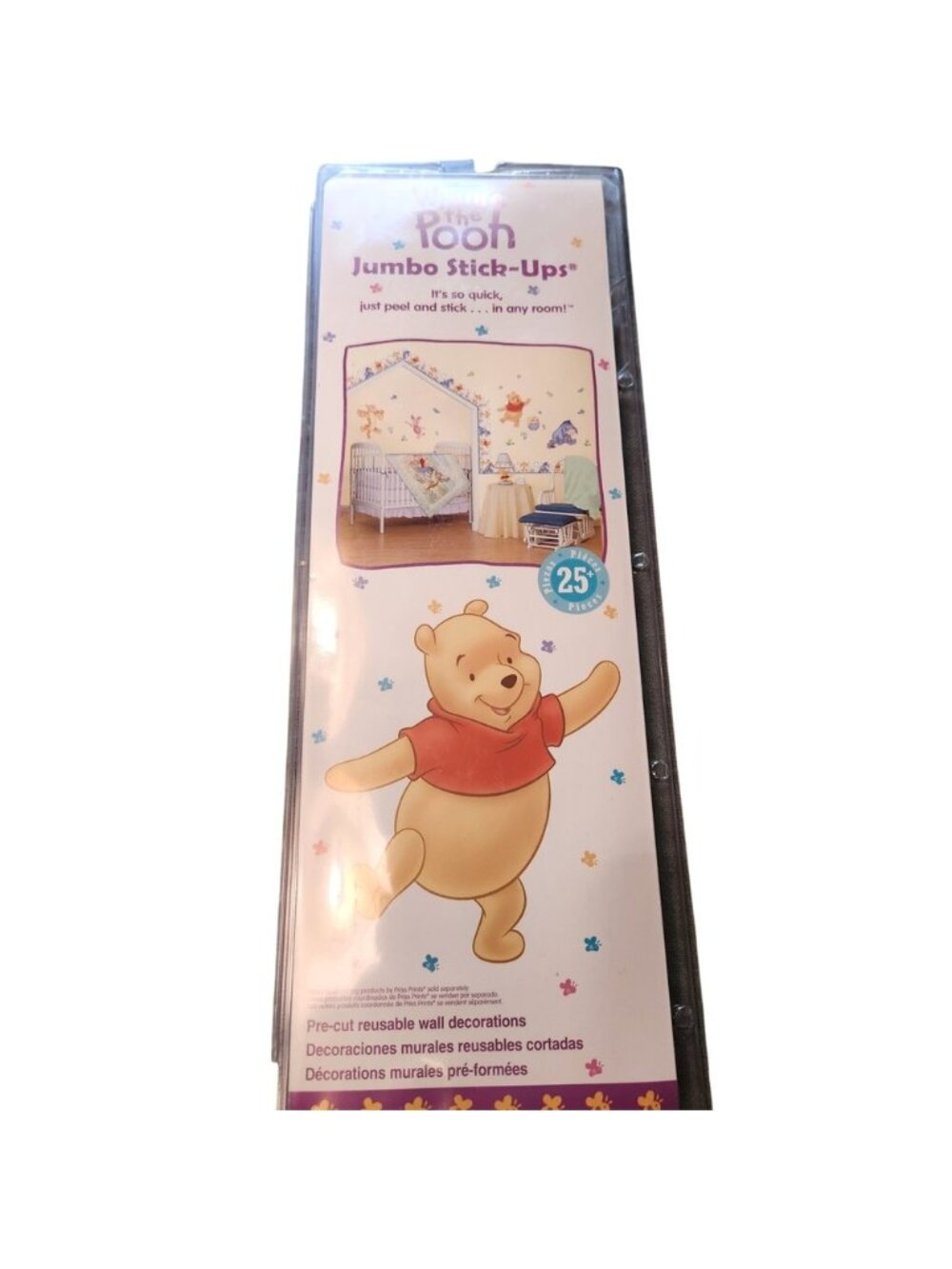Vintage Disney Winnie the Pooh Jumbo Stick-Ups Wall Decals Priss Prints 25 Pc